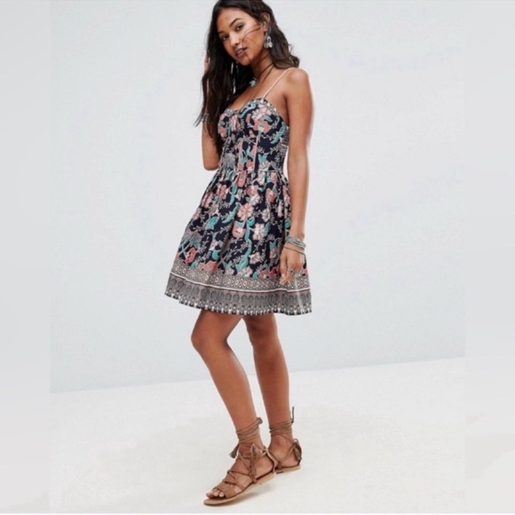 Band of gypsies floral bustier corset dress with pockets Sz S - Picture 4 of 12